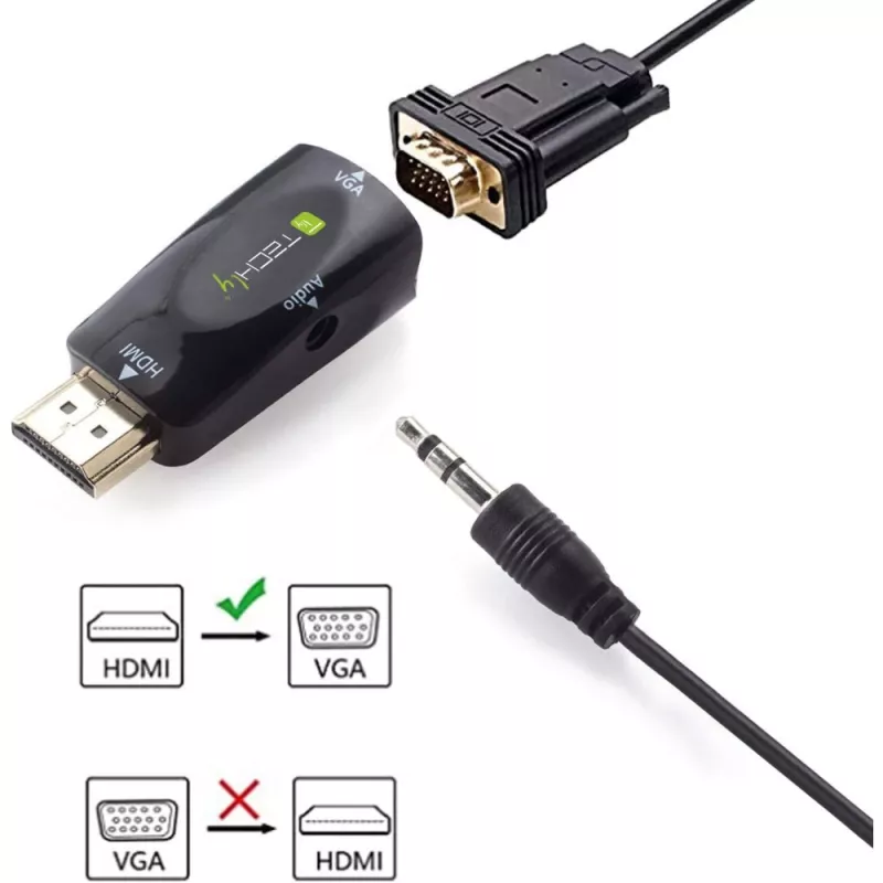 Techly IDATA HDMI-VGA2MABT2 video signálny konvertor pasívny video konvertor 1920 x 1080 pixelov