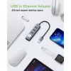Techly IDATA USB-ETGIGA3AA laptop dock/port replikátor káblový USB 3.2 Gen 1 (3.1 Gen 1) Type-A čierna, strieborná