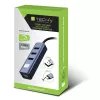 Techly IDATA USB-ETGIGA3CA laptop dock/port replikátor káblový USB 3.2 Gen 1 (3.1 Gen 1) Type-A + Type-C čierna, strieborná