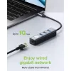 Techly IDATA USB-ETGIGA3CA laptop dock/port replikátor káblový USB 3.2 Gen 1 (3.1 Gen 1) Type-A + Type-C čierna, strieborná