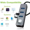 Techly IDATA USB-ETGIGA3CA laptop dock/port replikátor káblový USB 3.2 Gen 1 (3.1 Gen 1) Type-A + Type-C čierna, strieborná