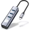 Techly IDATA USB-ETGIGA3CA laptop dock/port replikátor káblový USB 3.2 Gen 1 (3.1 Gen 1) Type-A + Type-C čierna, strieborná