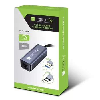 Techly IDATA USB-ETGIGA-CA laptop dokovacia stanica/port replikátor káblový USB 3.2 Gen 1 (3.1 Gen 1) Type-C čierna, strieborná