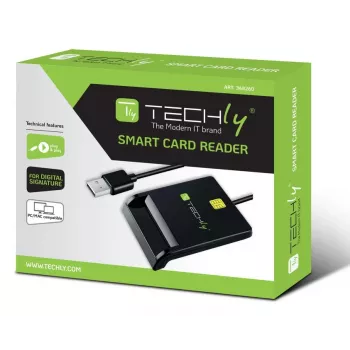Techly I-CARD CAM-USB2TY2 čítačka smart kariet interiérová USB USB Type-A čierna
