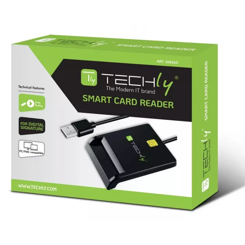Techly I-CARD CAM-USB2TY2 čítačka smart kariet interiérová USB USB Type-A čierna