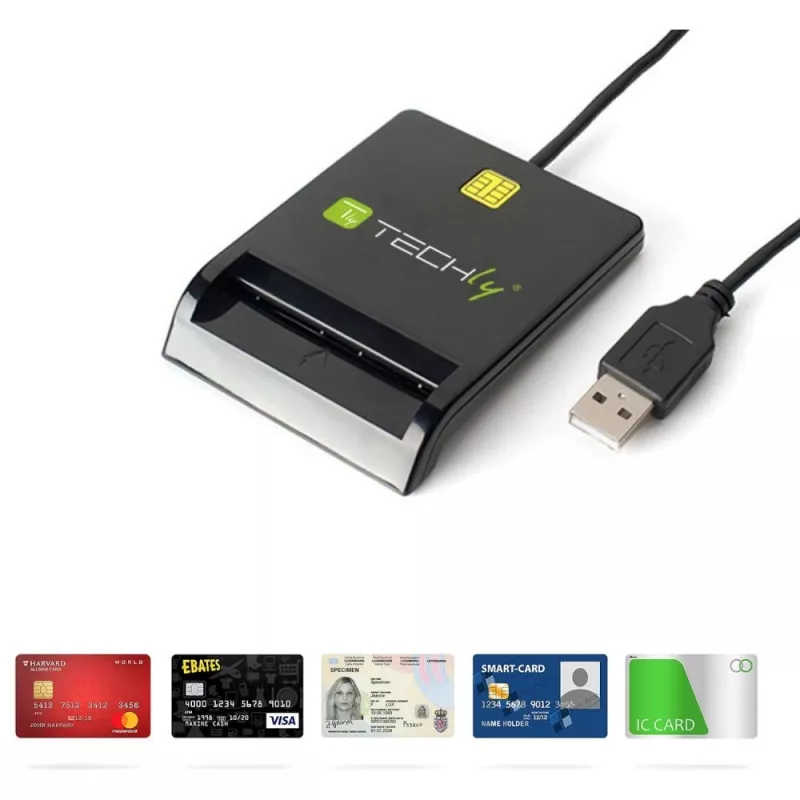 Techly I-CARD CAM-USB2TY2 čítačka smart kariet interiérová USB USB Type-A čierna