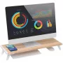 Techly ICA-MS 389 stojan na monitor / stojan stôl biely, drevo