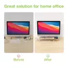 Techly ICA-MS 389 stojan na monitor / stojan stôl biely, drevo