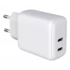 Techly IPW-USB-2C35W nabíjačka pre mobilné zariadenia laptop, smartphone, tablet biela AC interiérová rýchle nabíjanie