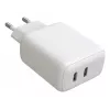 Techly IPW-USB-2C35W nabíjačka pre mobilné zariadenia laptop, smartphone, tablet biela AC interiérová rýchle nabíjanie