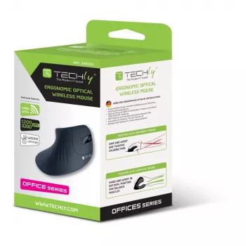 Techly IM 1100-VM-B myš medicínska pravá ruka RF Wireless optická 3200 DPI