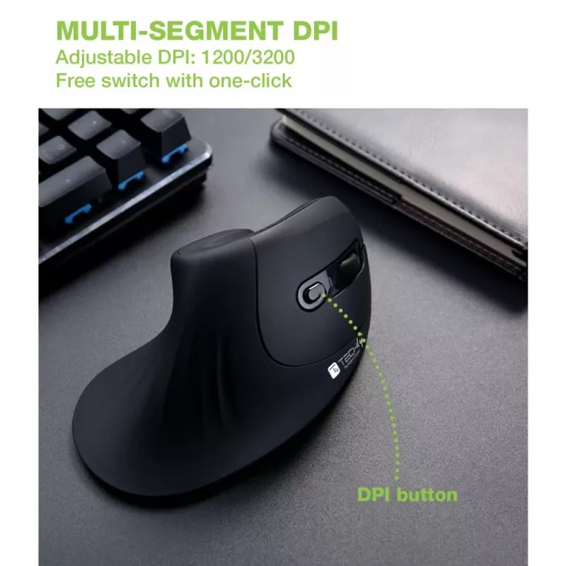 Techly IM 1100-VM-B myš medicínska pravá ruka RF Wireless optická 3200 DPI