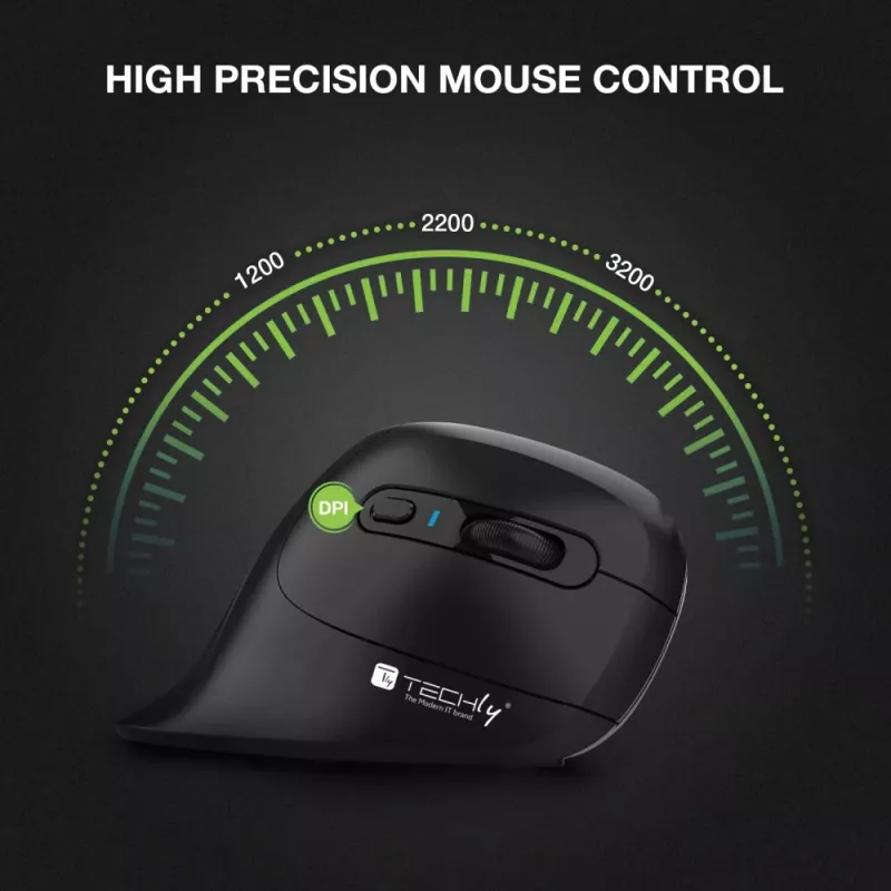 Techly IM 1100-VM-B myš medicínska pravá ruka RF Wireless optická 3200 DPI