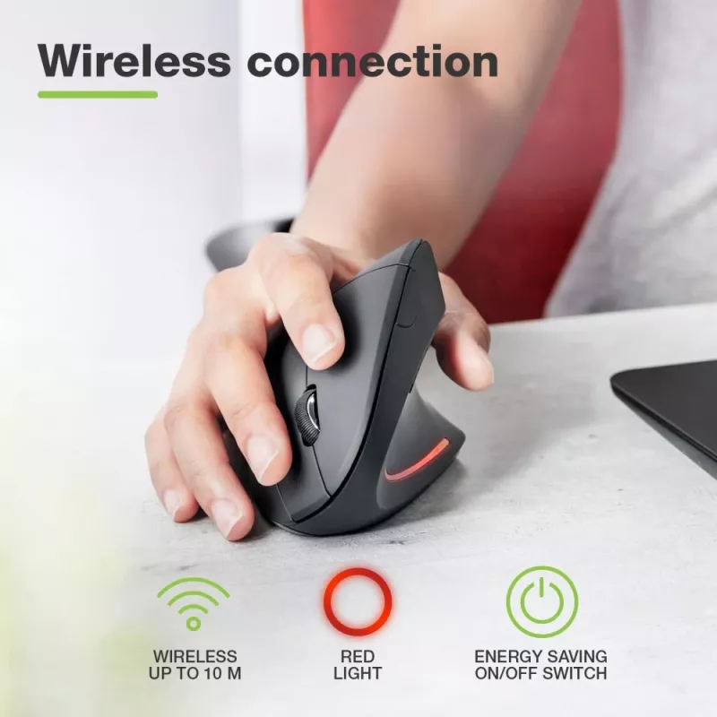 Techly IM 1200-VM-B myš medicínska pravá ruka RF Wireless optická 1600 DPI
