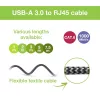 Techly ICOC-U3A-RJ45-030 Adaptérový kábel USB 3.0 Type-A na Gigabit Ethernet, 3 m, čierny/strieborný
