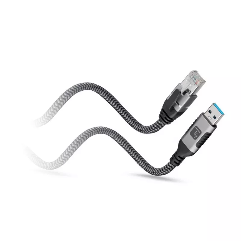 Techly ICOC-U3A-RJ45-075 Adaptérový kábel USB 3.0 Type-A na Gigabit Ethernet, 7,5 m, čierny/strieborný