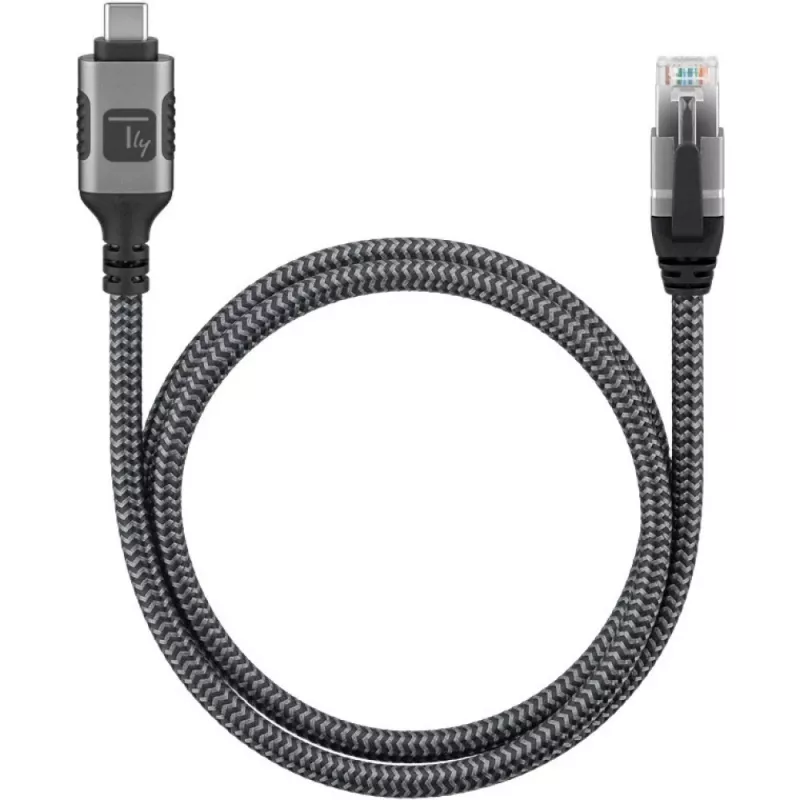 Techly ICOC U3C-RJ45-020 sieťový kábel strieborný, čierny 2 m Cat6 F/UTP (FTP)
