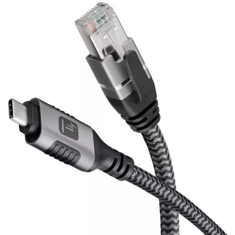 Techly ICOC U3C-RJ45-020 sieťový kábel strieborný, čierny 2 m Cat6 F/UTP (FTP)