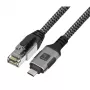 Techly ICOC-U3C-RJ45-050 Adaptérový kábel USB 3.2 Type-C na Gigabit Ethernet, 5 m, čierny/strieborný
