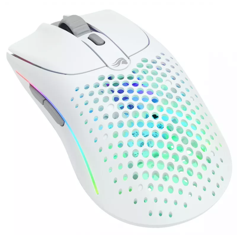 Glorious Gaming Glorious Model O Wireless 2 – matná biela, pravá ruka, laser, RF Wireless + USB Type-C, 26000 DPI, 1 ms, biela