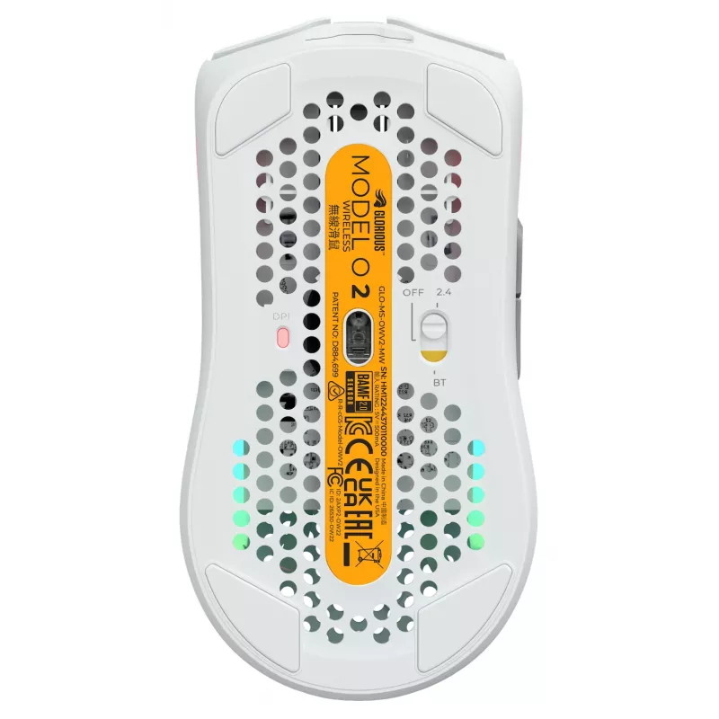 Glorious Gaming Glorious Model O Wireless 2 – matná biela, pravá ruka, laser, RF Wireless + USB Type-C, 26000 DPI, 1 ms, biela