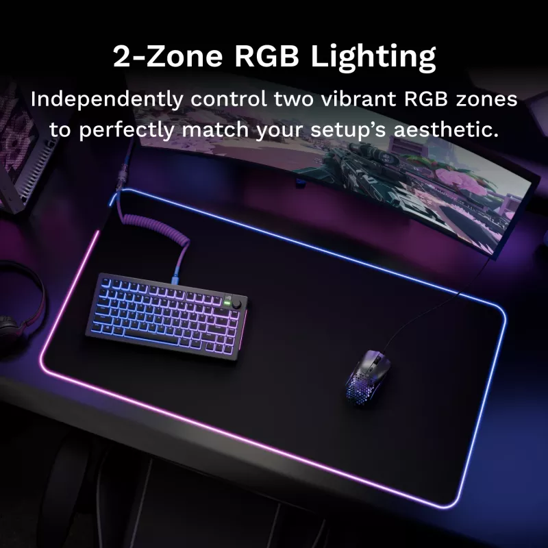 Glorious Gaming GLORIOUS podložka pod myš PAD 2 GLED - XL EXTENDED - ČIERNA