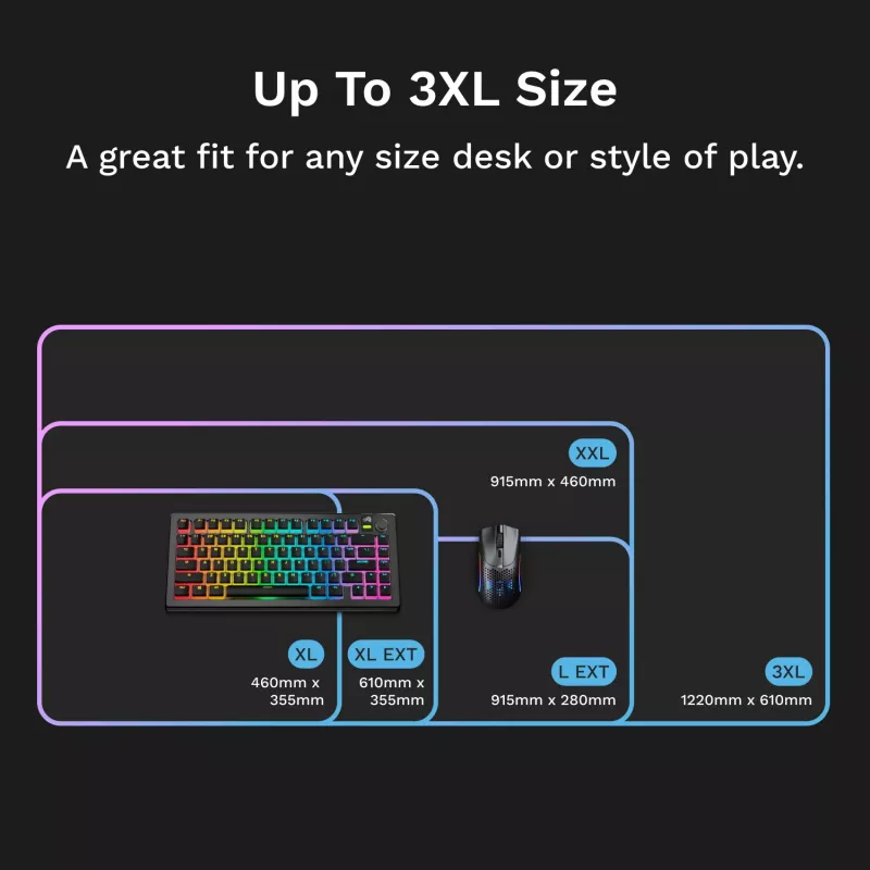 Glorious Gaming GLORIOUS podložka pod myš PAD 2 GLED - XL EXTENDED - ČIERNA