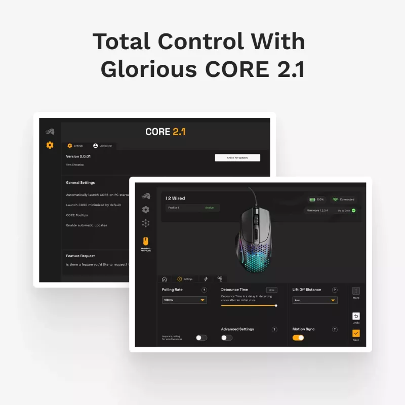 Glorious Gaming Glorious Model IV2 Wired - čierna, pravá ruka, optický, USB Type-A, 26000 DPI, čierna