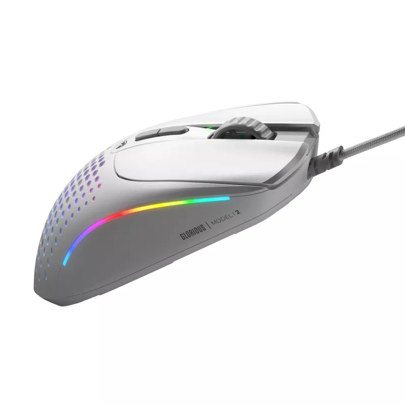 Glorious Gaming Glorious Model I2 Wired – biela, pravá ruka, optický, USB Type-A, 26000 DPI, biela