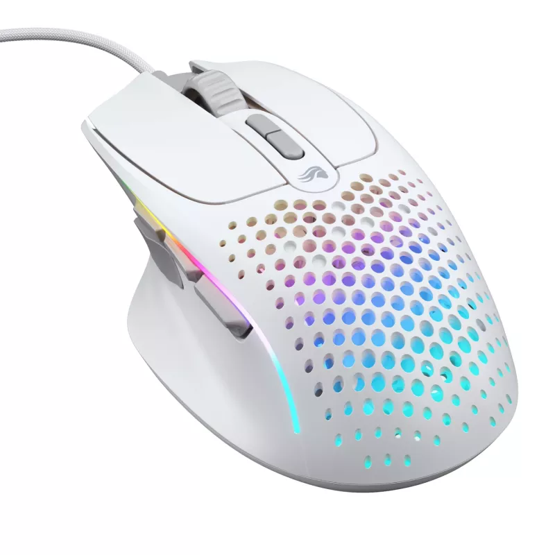 Glorious Gaming Glorious Model I2 Wired – biela, pravá ruka, optický, USB Type-A, 26000 DPI, biela