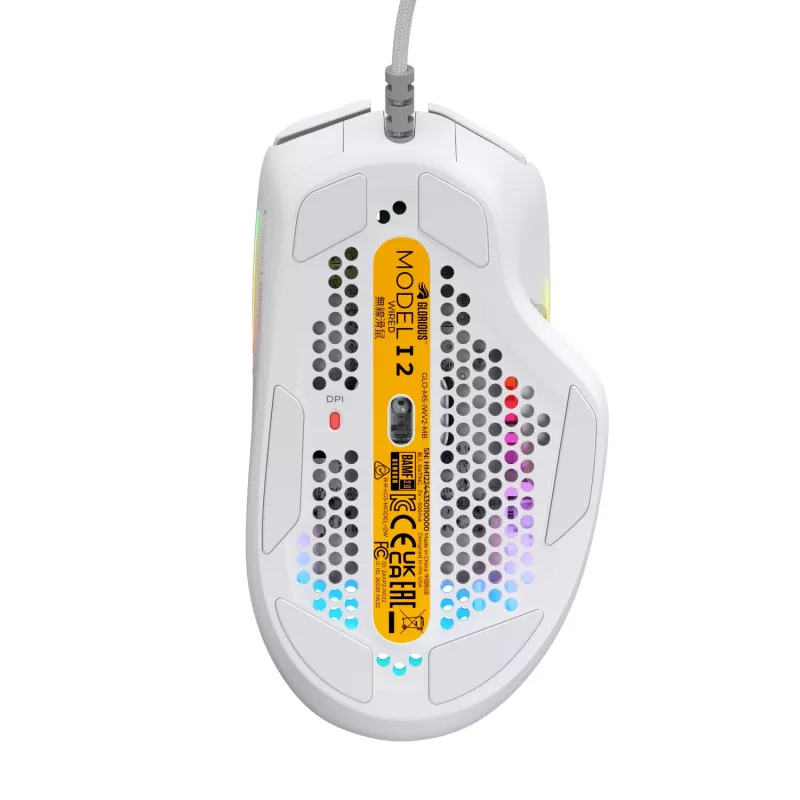 Glorious Gaming Glorious Model I2 Wired – biela, pravá ruka, optický, USB Type-A, 26000 DPI, biela