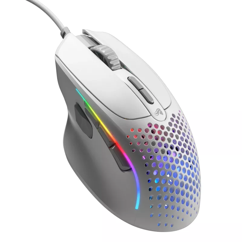 Glorious Gaming Glorious Model I2 Wired – biela, pravá ruka, optický, USB Type-A, 26000 DPI, biela