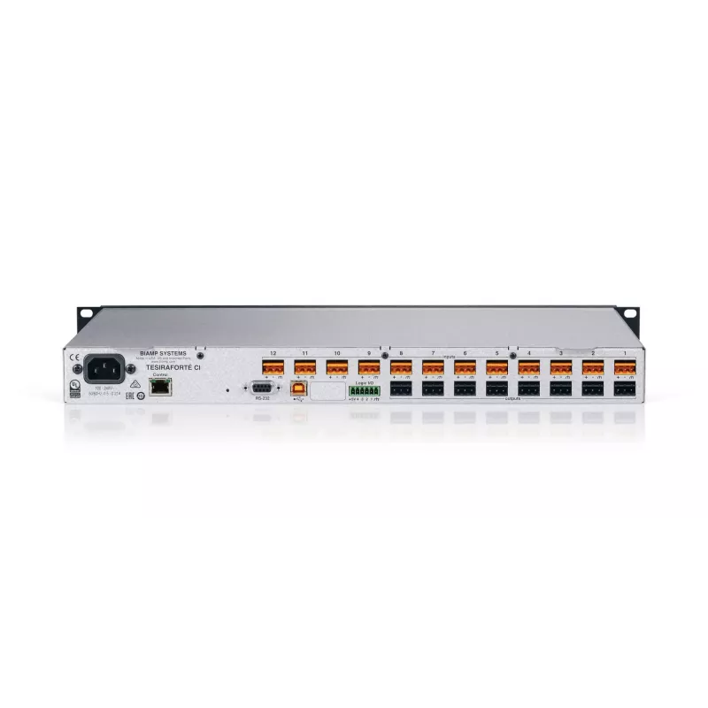 Biamp Tesira FORTÉ CI, 8000 Ω, 207 Ω, čierna, kovová, 1U, OLED, 20 - 20000 Hz