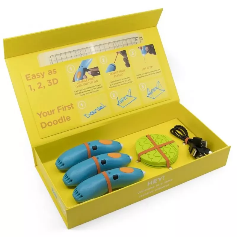3Doodler Start EDU plast modrý, tyrkysový, zelený, sivý, oranžový, červený, biely, žltý