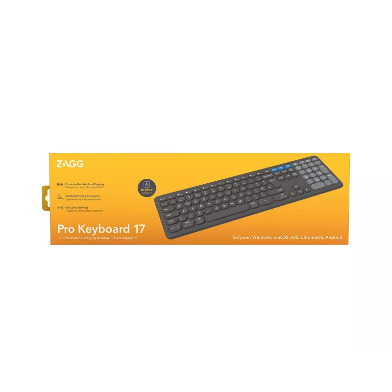 ZAGG Pro 17 klávesnica univerzálna Bluetooth QWERTY nordická čierna