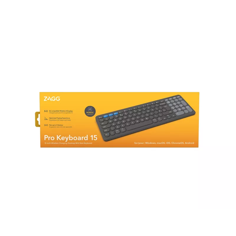 ZAGG Pro 15 klávesnica univerzálna Bluetooth QWERTY nordická čierna
