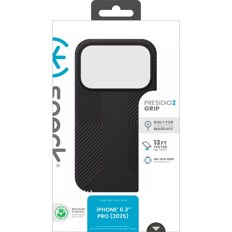 Speck Presidio2 Grip + MS Apple iPhone 17 Pro čierna – s Microban