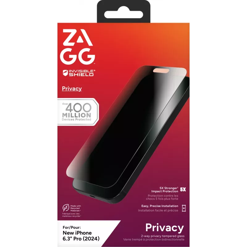 InvisibleShield Glass Elite Privacy Apple iPhone 16 Pro obrazovka