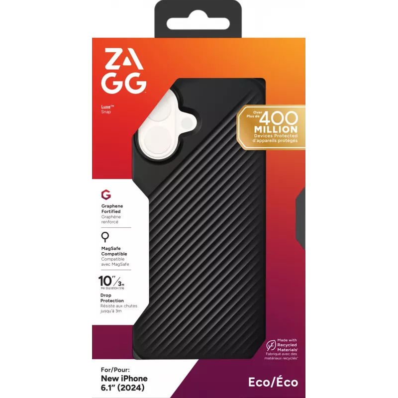 ZAGG Cases Luxe Snap Apple iPhone 16 čierna, puzdro, Apple, iPhone 16, 15,5 cm (6,1 palca), čierna