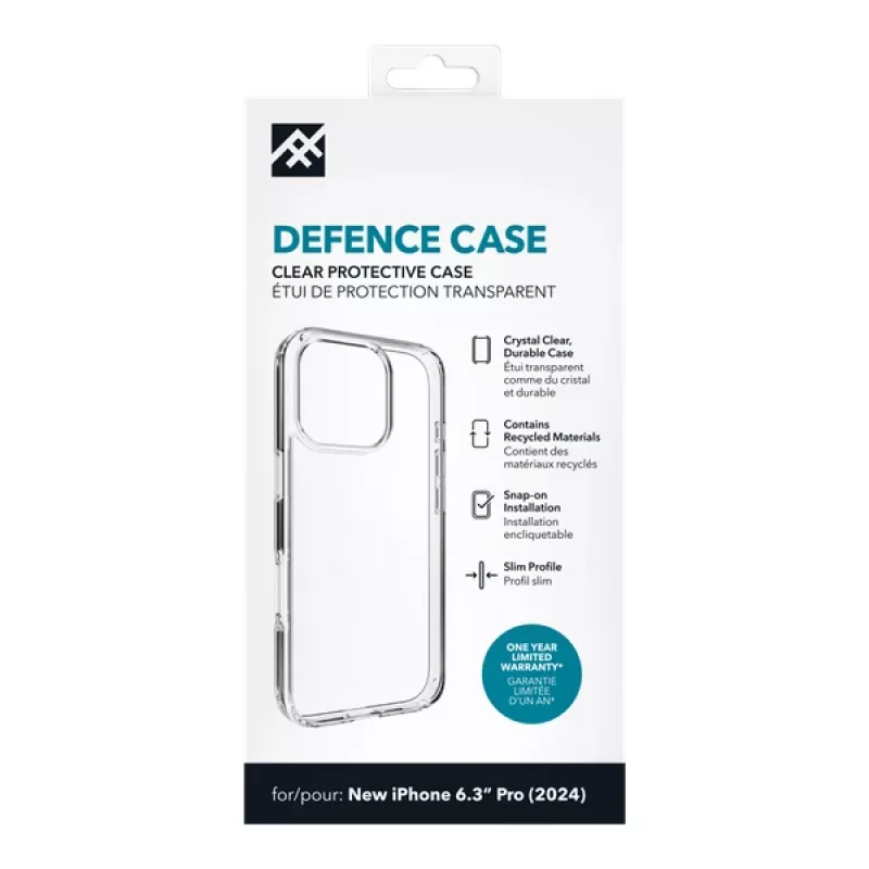 IFROGZ IF Defence Case Apple iPhone 16 Pro Clear INTL, puzdro, Apple, iPhone 16 Pro, 16 cm (6,3 palca), transparentná