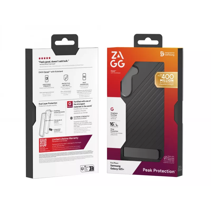 ZAGG Denali KS Samsung Galaxy S25+ čierna, kryt, Samsung, Galaxy S25+, 17 cm (6,7 palca), čierna