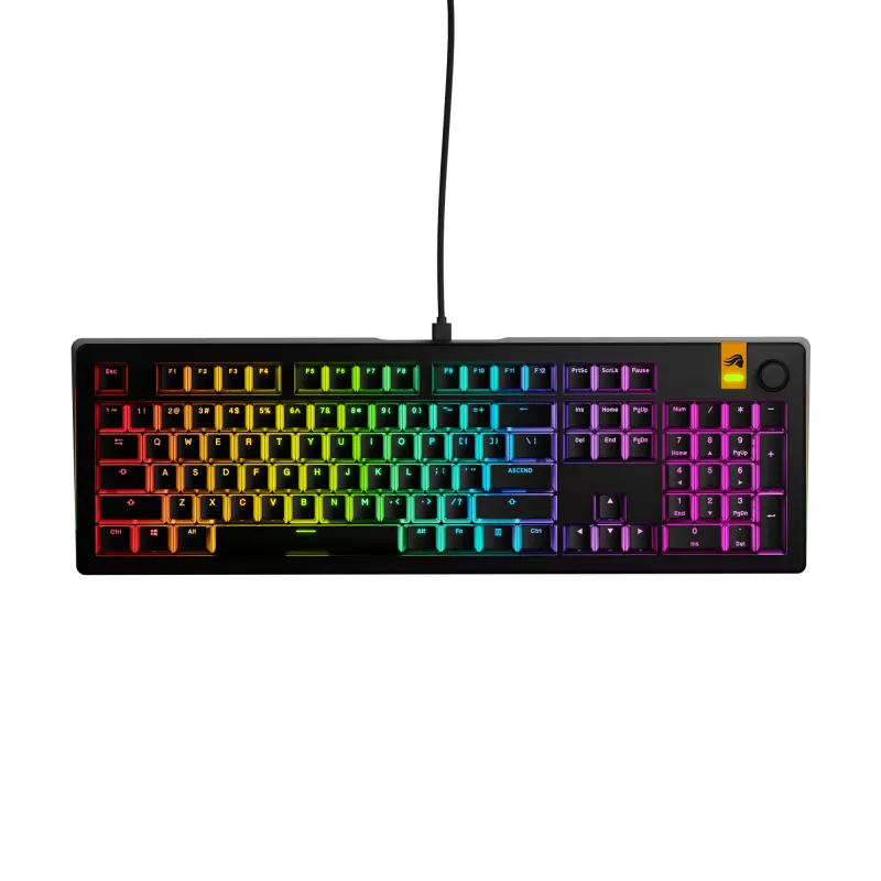 Glorious Gaming GMMK 3 HE 100% Prebuilt Wired čierna - US, káblová, USB, mechanická, QWERTY, RGB LED, čierna