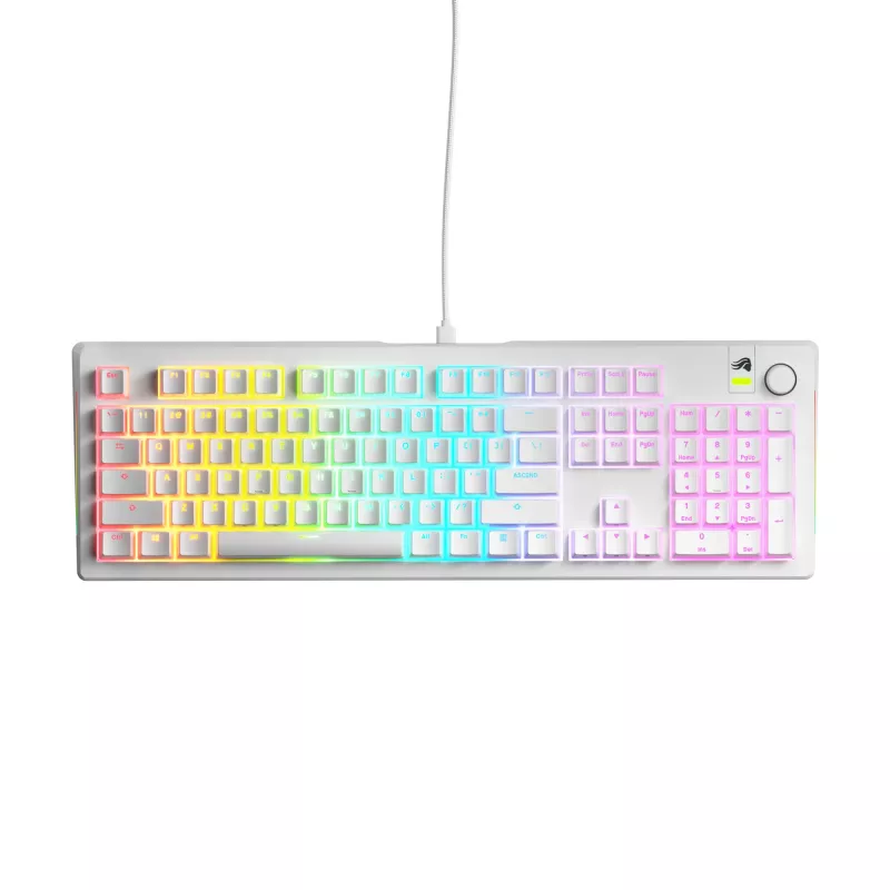 Glorious Gaming GMMK 3 100% Prebuilt Wired White - US, káblová, USB, mechanická, QWERTY, RGB LED, biela