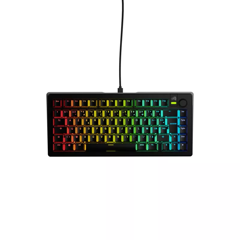 Glorious Gaming GMMK 3 75% Prebuilt Wired čierna - FR, káblová, USB, mechanická, AZERTY, RGB LED, čierna