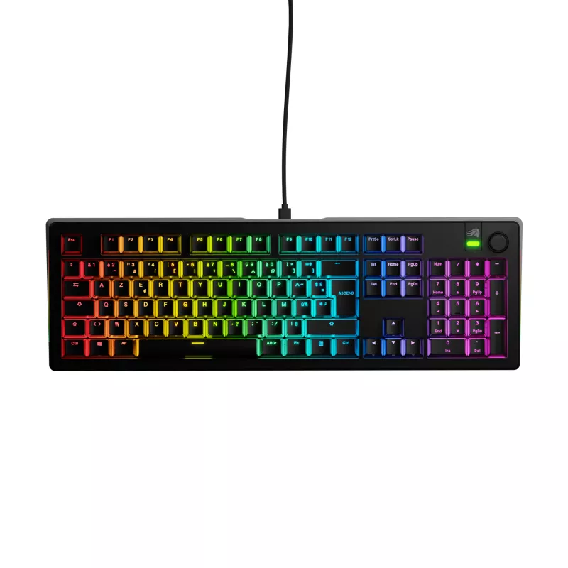 Glorious Gaming GMMK 3 100% Prebuilt Wired čierna - FR, káblová, USB, mechanická, AZERTY, RGB LED, čierna