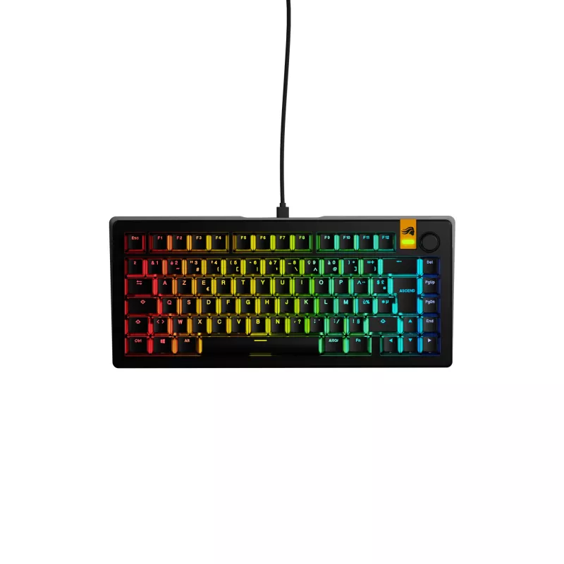 Glorious Gaming GMMK 3 HE 75% Prebuilt Wired čierna - FR, káblová, USB, mechanická, AZERTY, RGB LED, čierna