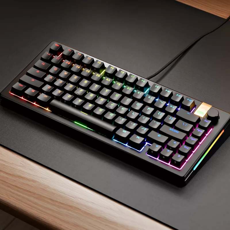 Glorious Gaming GMMK 3 HE 75% Prebuilt Wired čierna - FR, káblová, USB, mechanická, AZERTY, RGB LED, čierna
