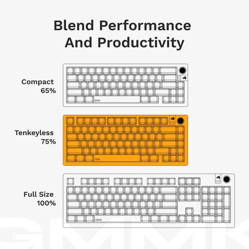 Glorious Gaming GMMK 3 HE 75% Prebuilt Wired čierna - FR, káblová, USB, mechanická, AZERTY, RGB LED, čierna