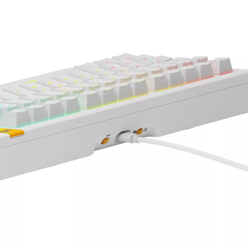 Glorious Gaming GMMK 3 HE 75% Prebuilt Wired White - FR, káblová, USB, mechanická, AZERTY, RGB LED, biela