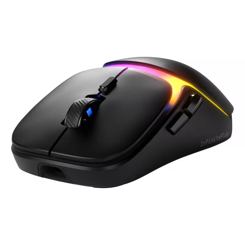 Glorious Gaming Model O3 Wireless herná myš – InfinitePlay vymeniteľný systém batérií, 8k polling, optické spínače so 130 miliónmi kliknutí, ultralehká 66 g, optický 30K-DPI senzor, RGB – čierna